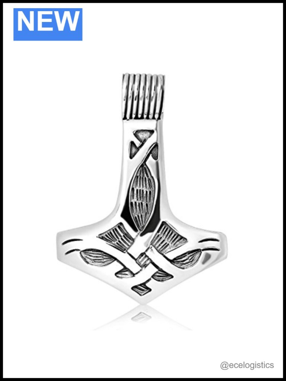 Sterling Silver 925 Thor Mjolnir Pendant Necklace